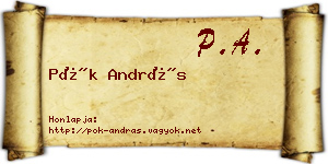Pók András névjegykártya
