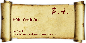 Pók András névjegykártya